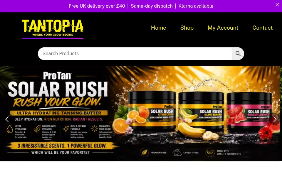 Screenshot of tantopia.co.uk