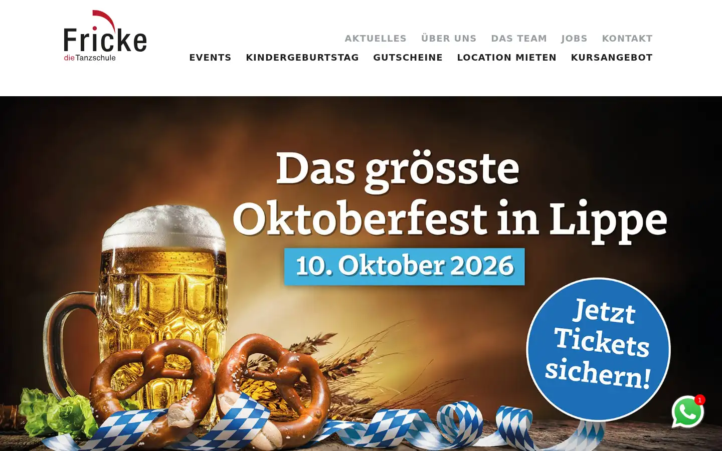 Screenshot of tanzschule-fricke.de