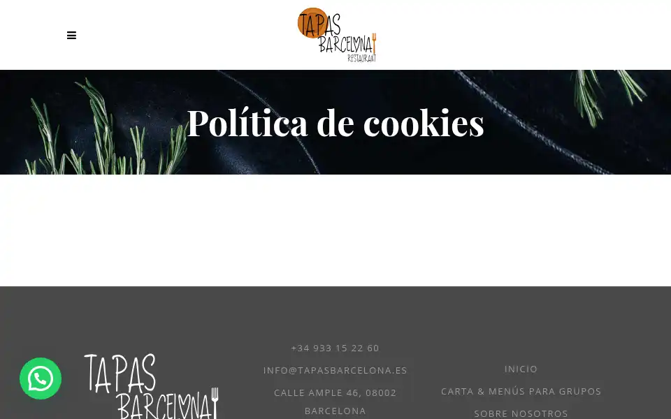 Screenshot of tapasbarcelona.es