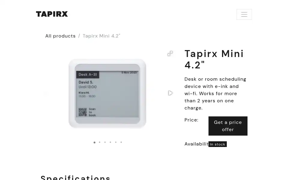 Screenshot of tapirx.com