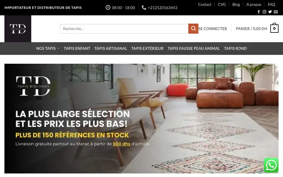Screenshot of tapisdiscount.ma