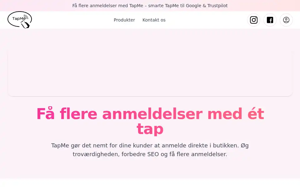 Screenshot of tapme.dk