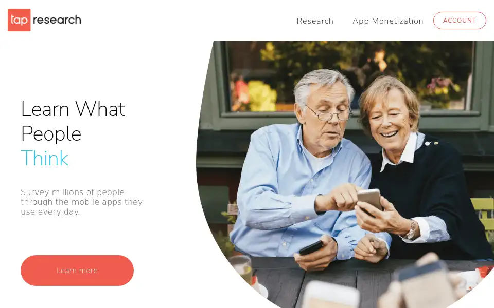 Screenshot of tapresearch.com