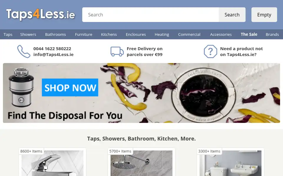 Screenshot of taps4less.ie