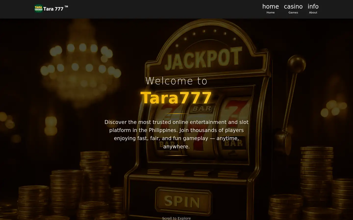 Screenshot of tara777.com