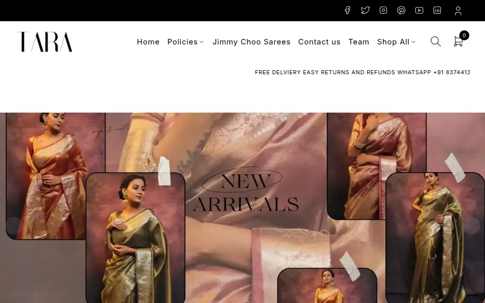 Screenshot of taravastra.com