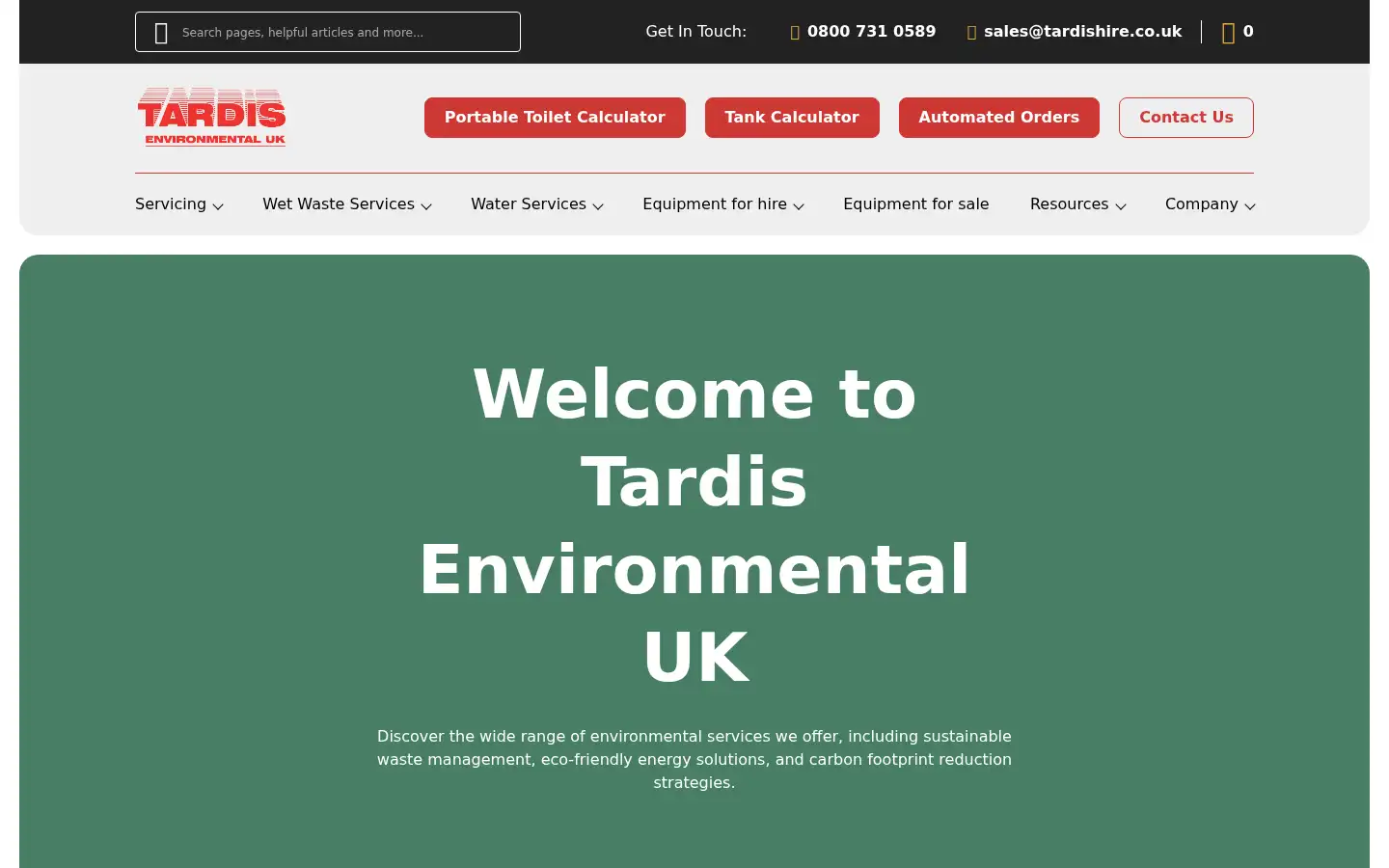 Screenshot of tardishire.co.uk