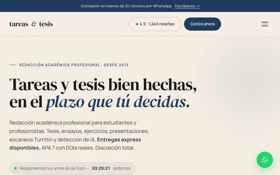 Screenshot of tareasytesis.com