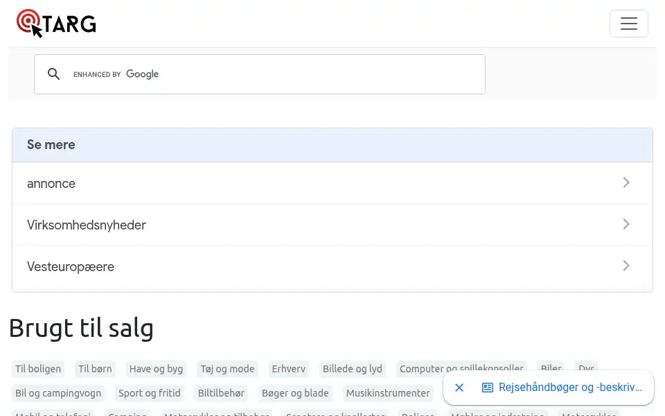 Screenshot of targ.dk