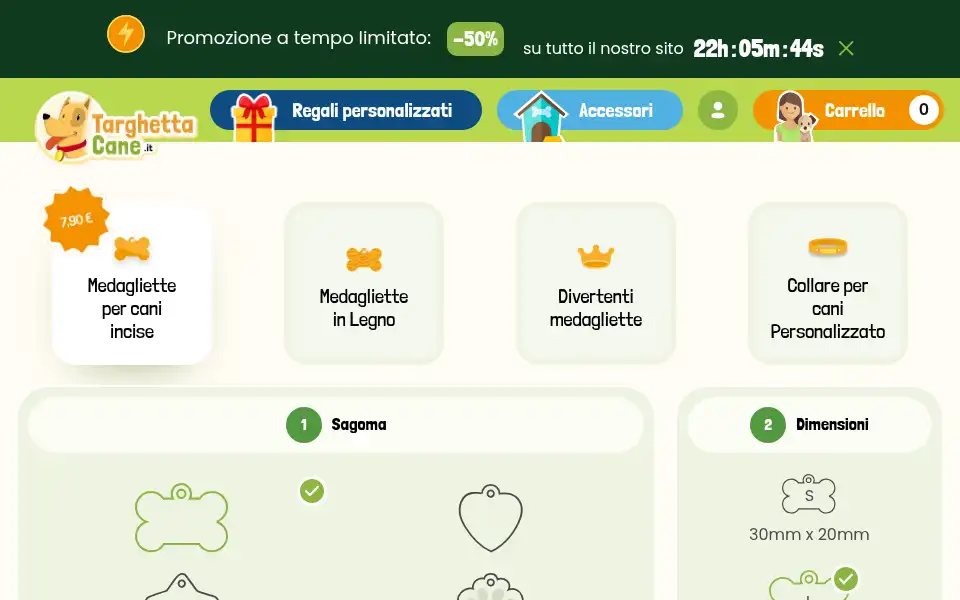 Screenshot of targhettacane.it