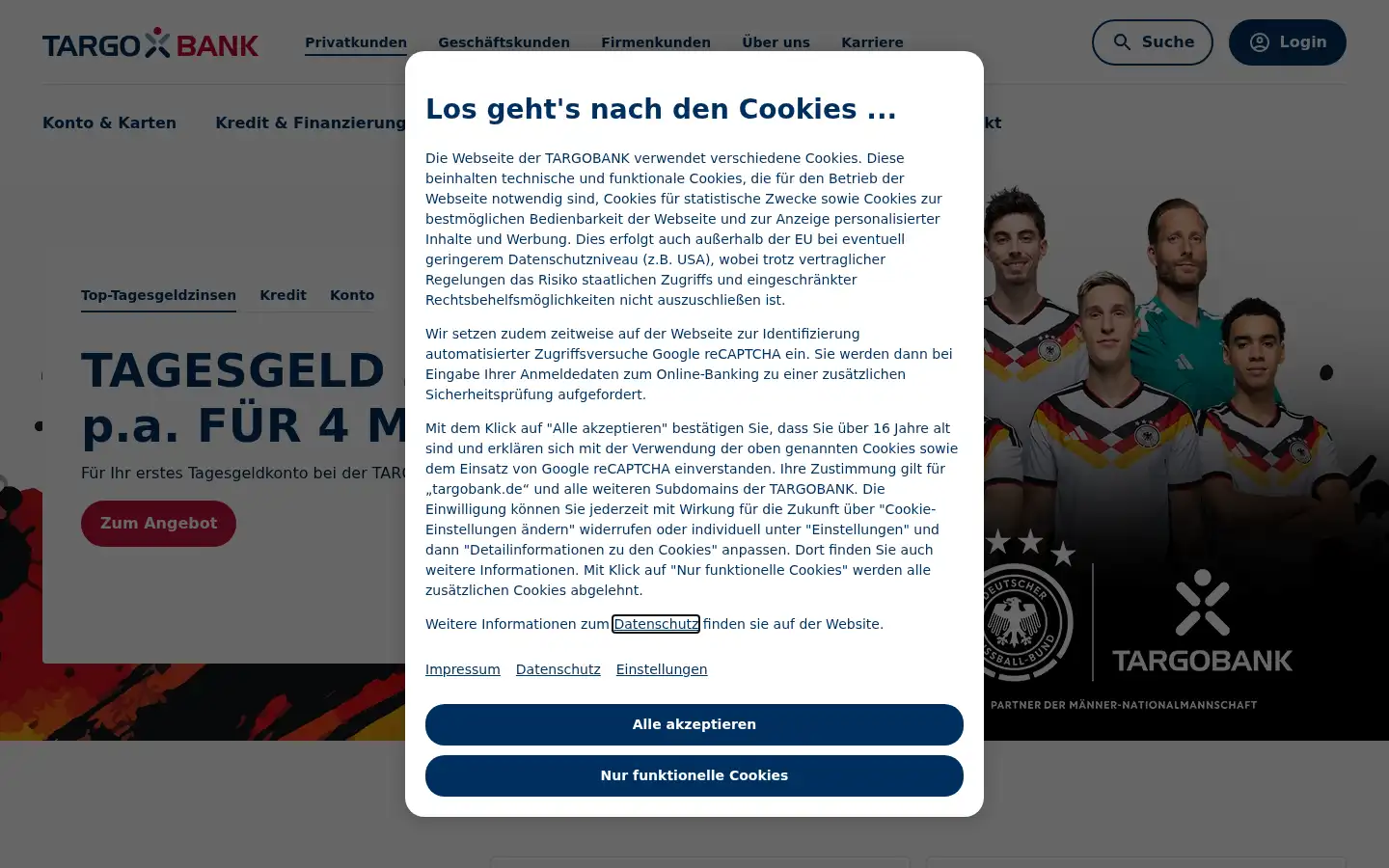 Screenshot of targobank.de