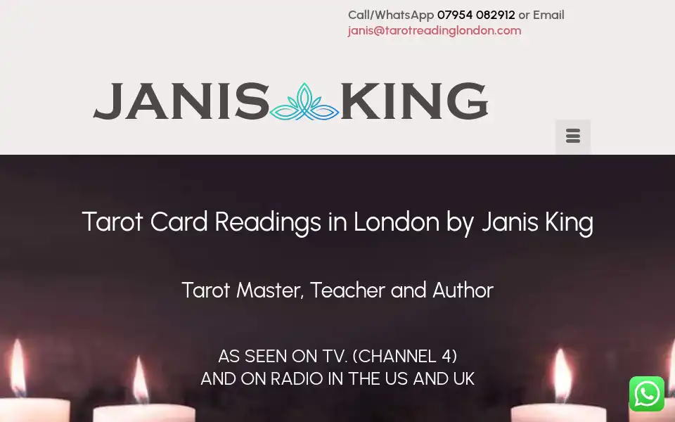 Screenshot of tarotreadinglondon.com