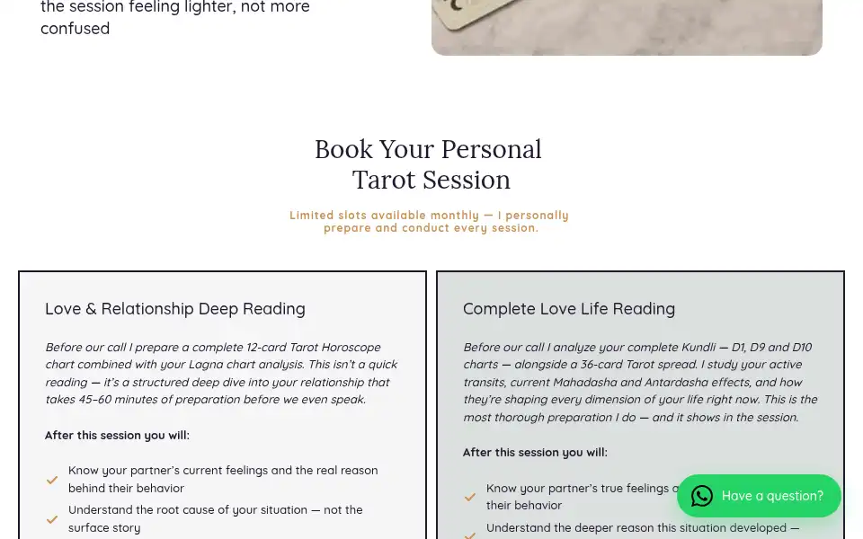 Screenshot of tarottruth.com