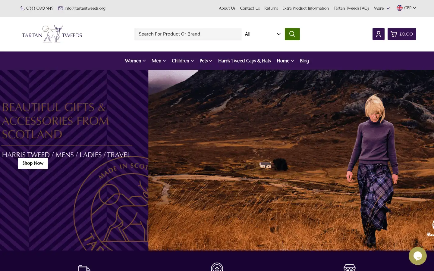 Screenshot of tartantweeds.co.uk