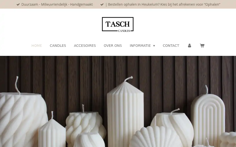 Screenshot of taschcandles.nl