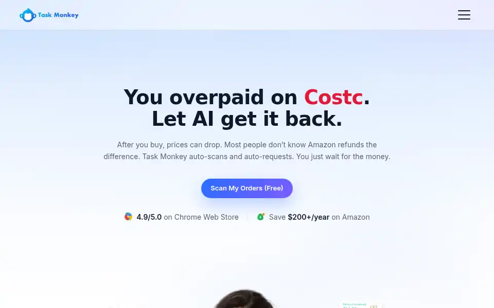 Screenshot of taskmonkey.ai