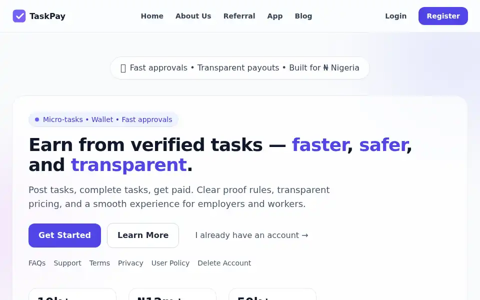 Screenshot of taskpay.ng