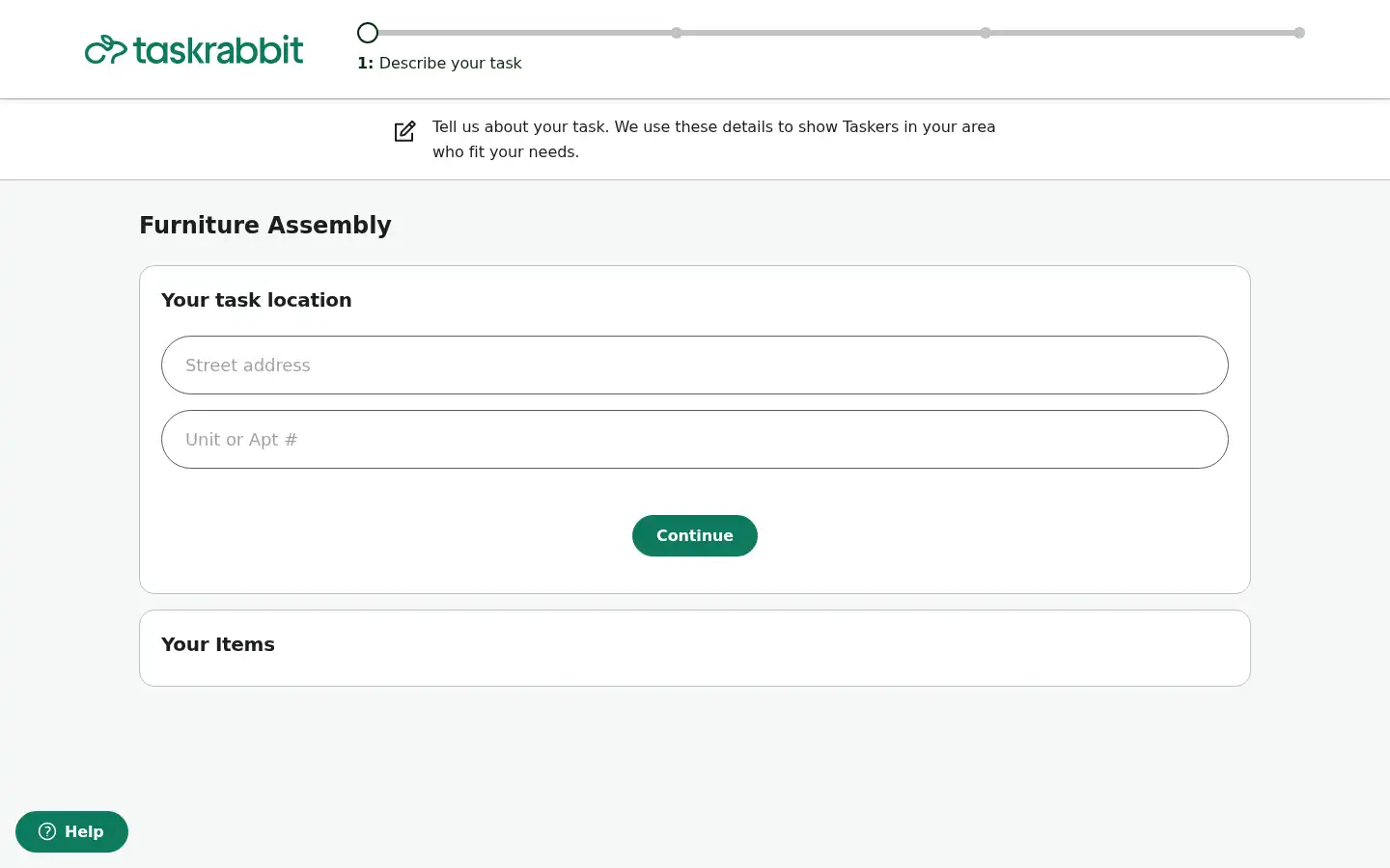 Screenshot of taskrabbit.ca