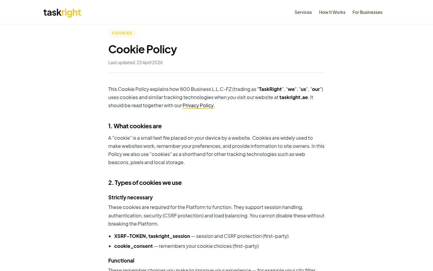 Screenshot of taskright.ae