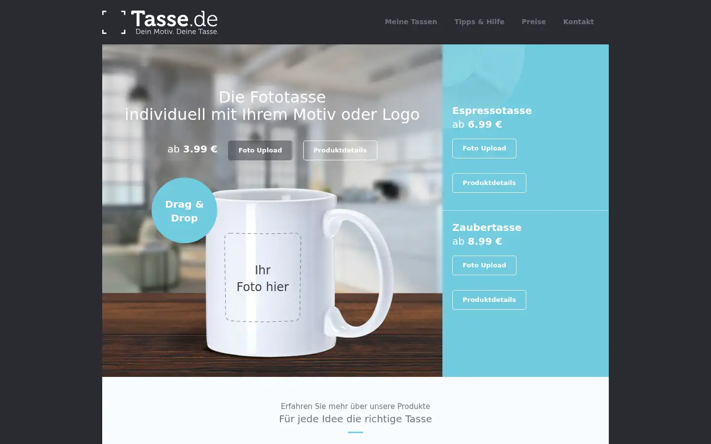 Screenshot of tasse.de