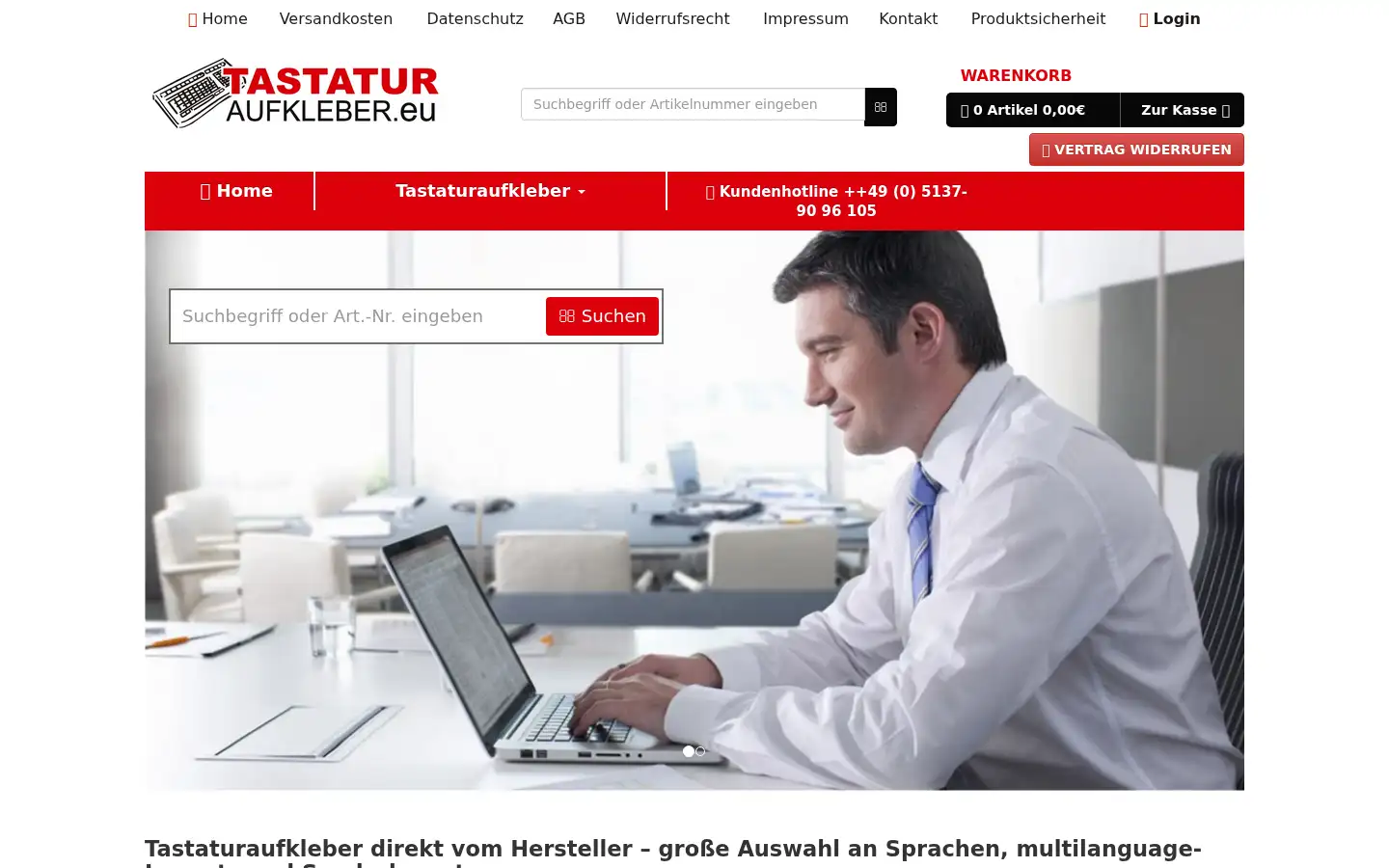 Screenshot of tastaturaufkleber.eu