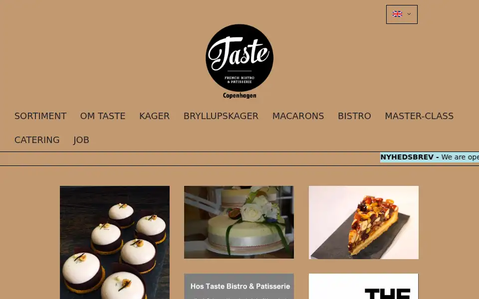 Screenshot of taste-bistro-patisserie.dk