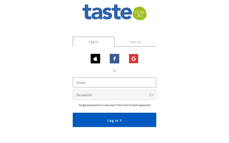 Screenshot of taste.com.au