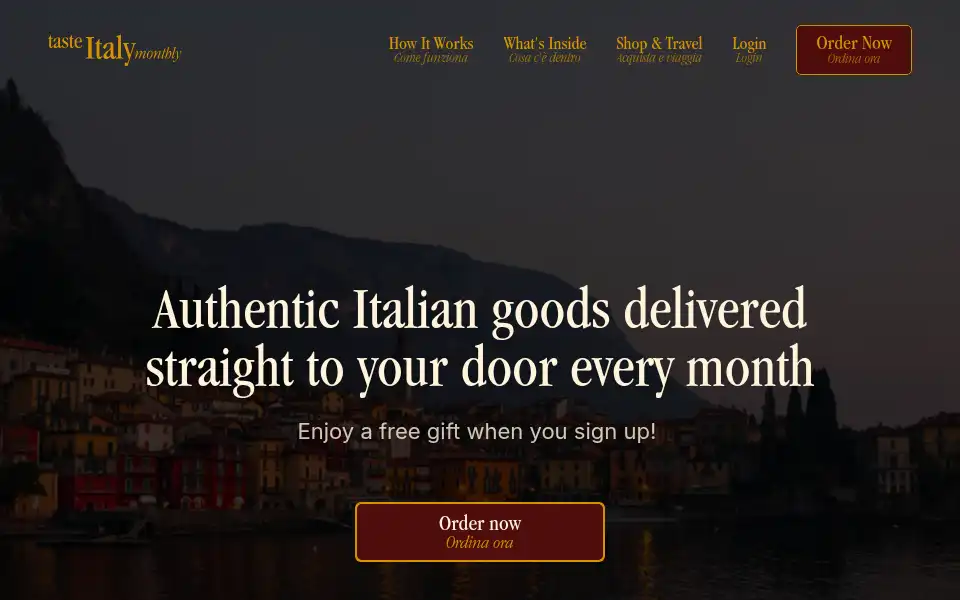 Screenshot of tasteitalymonthly.com