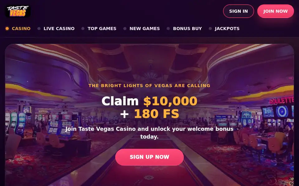 Screenshot of tastevegascasino.site