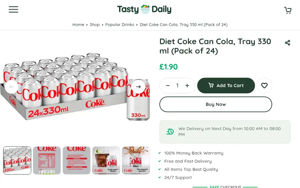 Screenshot of tastydaily-uk.com