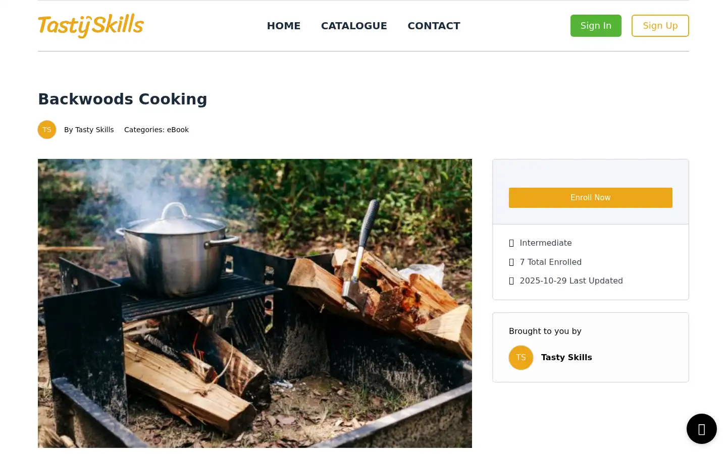 Screenshot of tastyskills.com