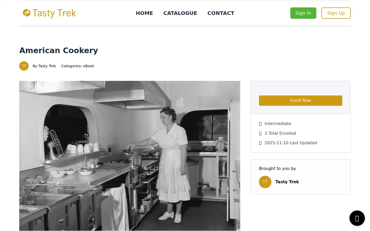 Screenshot of tastytrek.co
