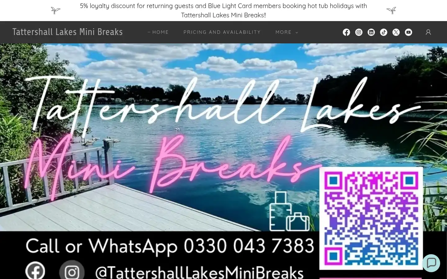 Screenshot of tattershalllakesminibreaks.co.uk