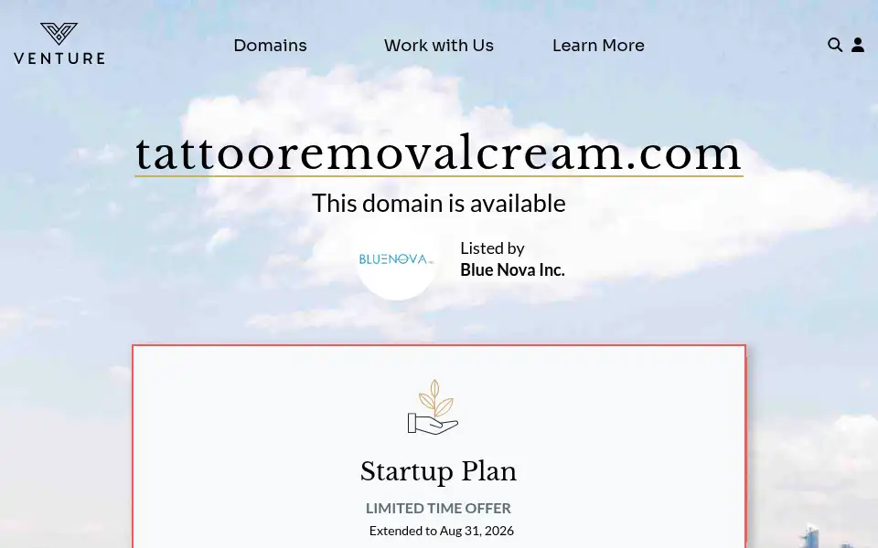 Screenshot of tattooremovalcream.com