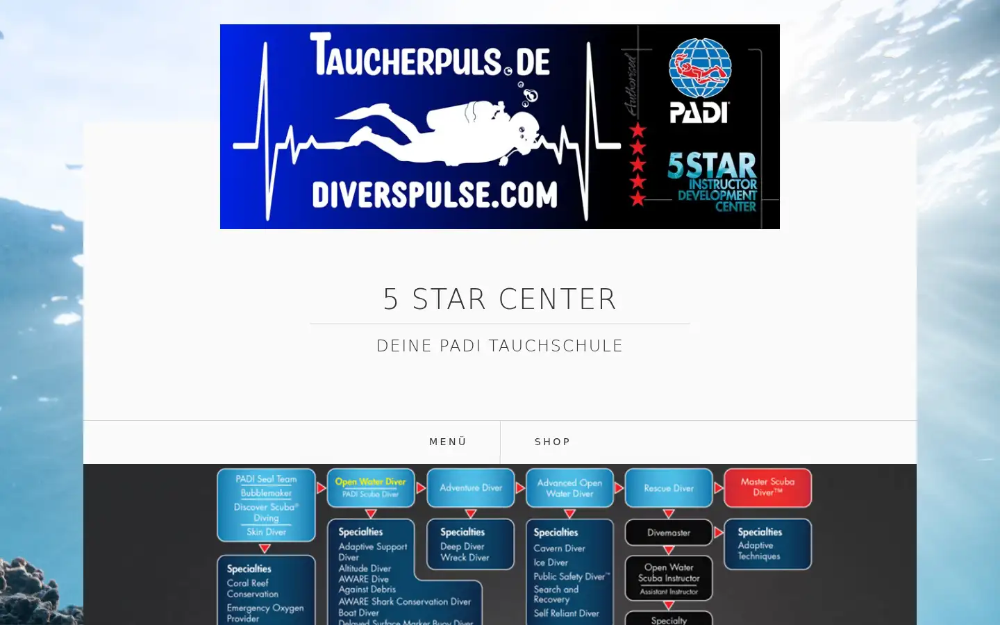 Screenshot of taucherpuls.de
