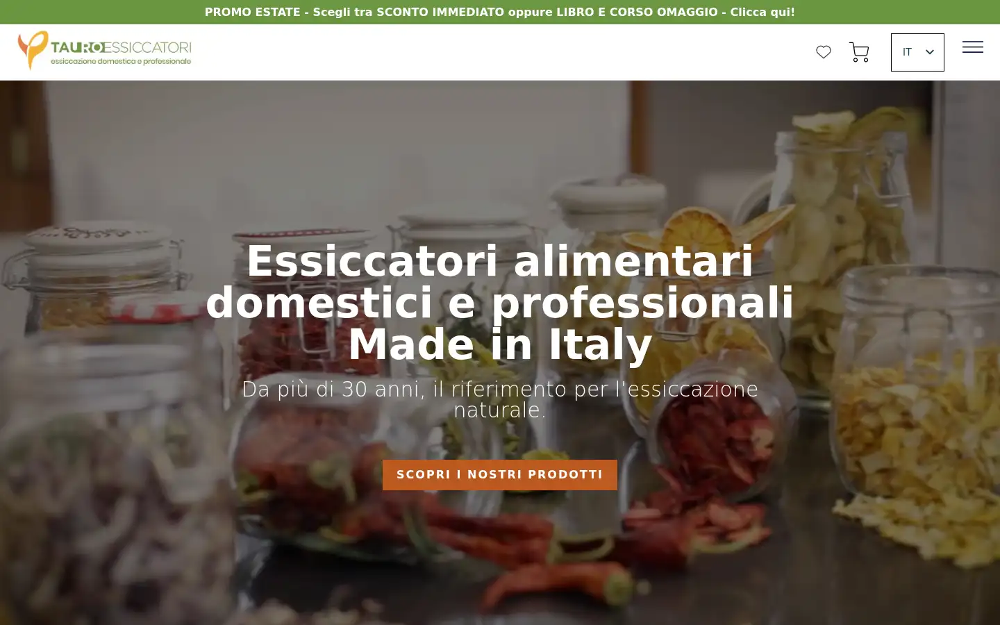 Screenshot of tauroessiccatori.com