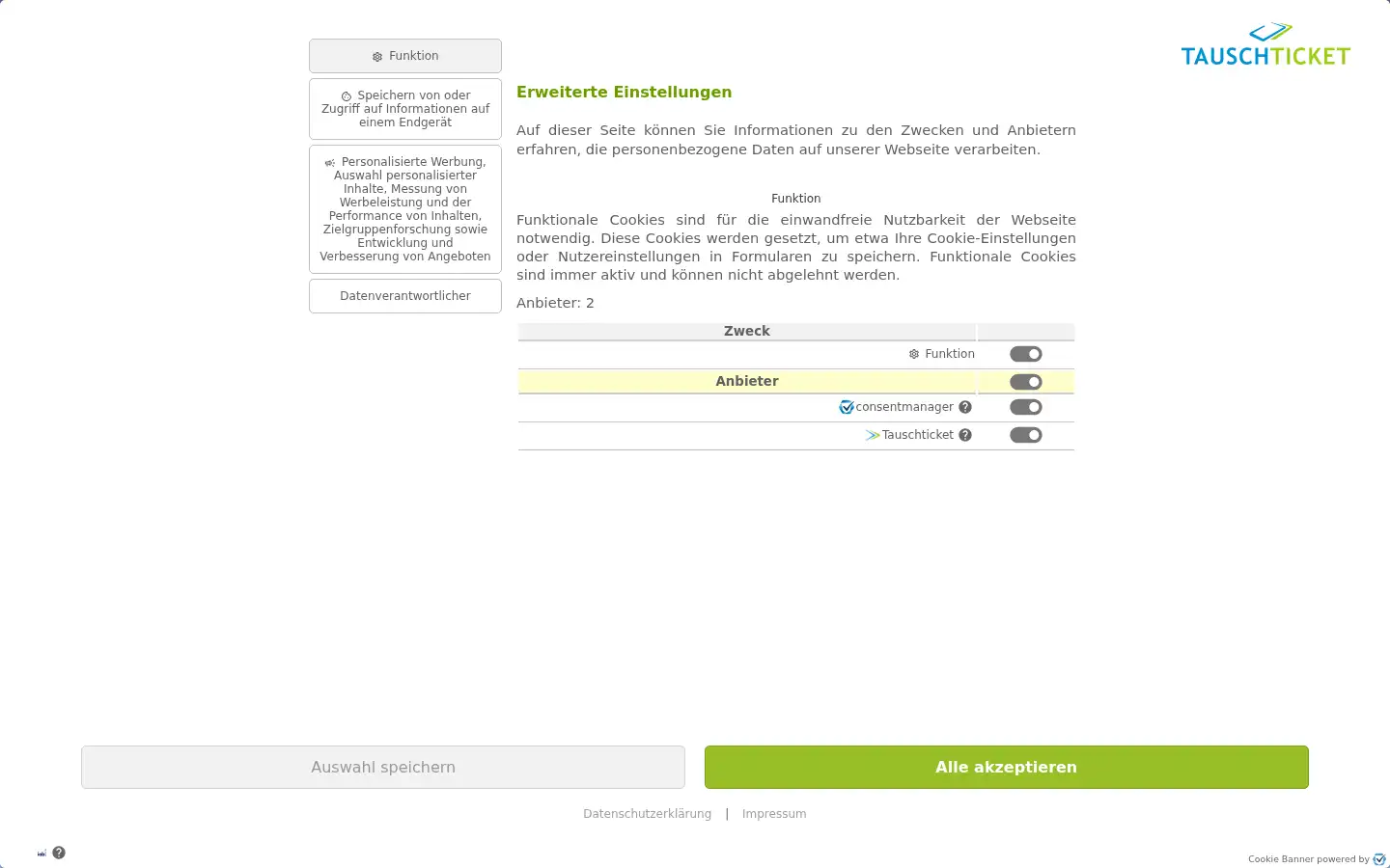 Screenshot of tauschticket.de