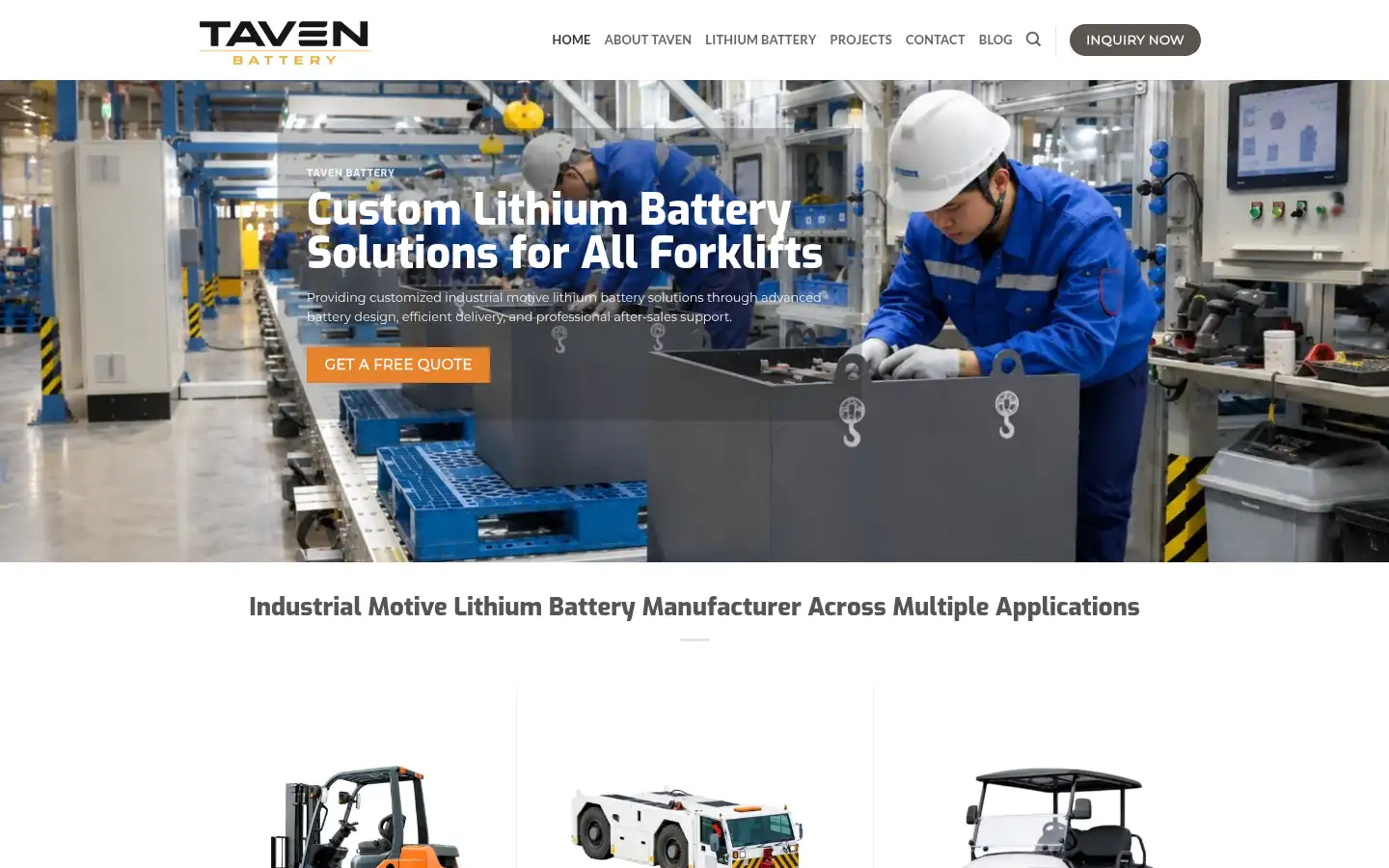 Screenshot of tavenbattery.com