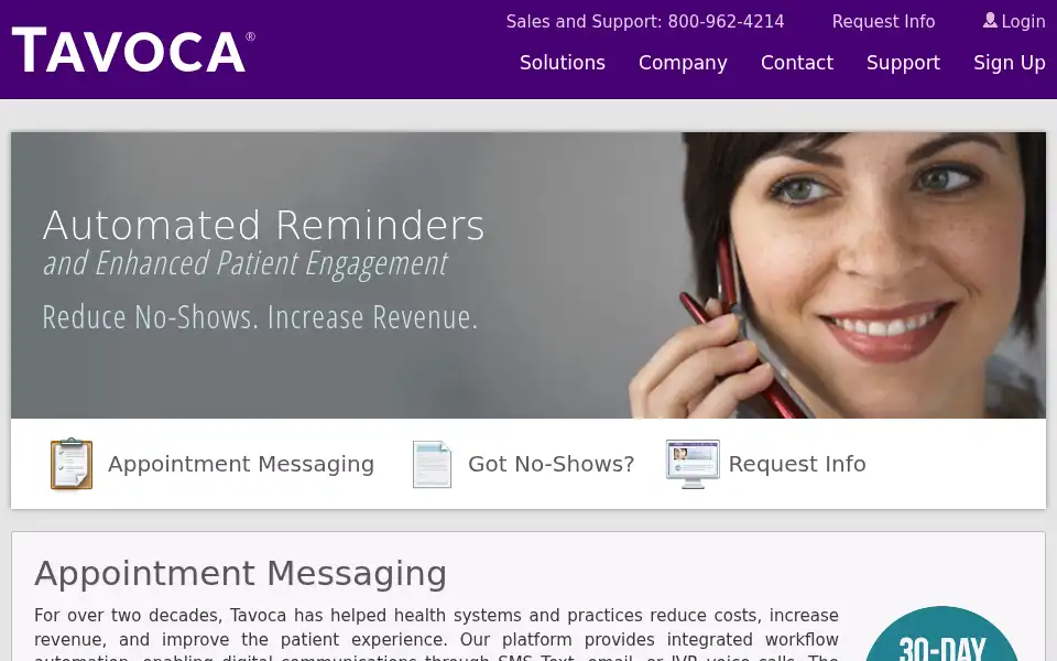 Screenshot of tavoca.com
