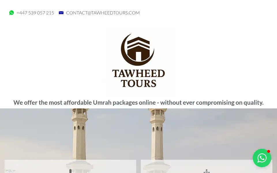 Screenshot of tawheedtours.com