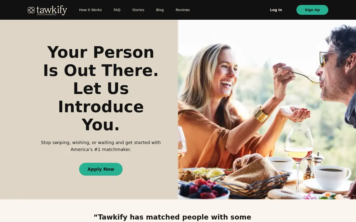 Screenshot of tawkify.com