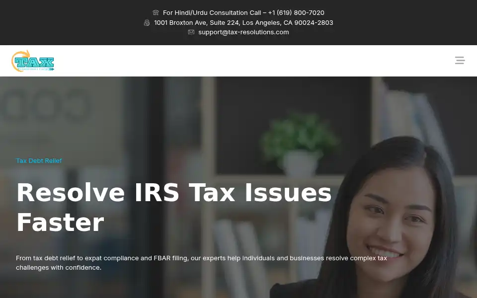 Screenshot of tax-resolutions.com