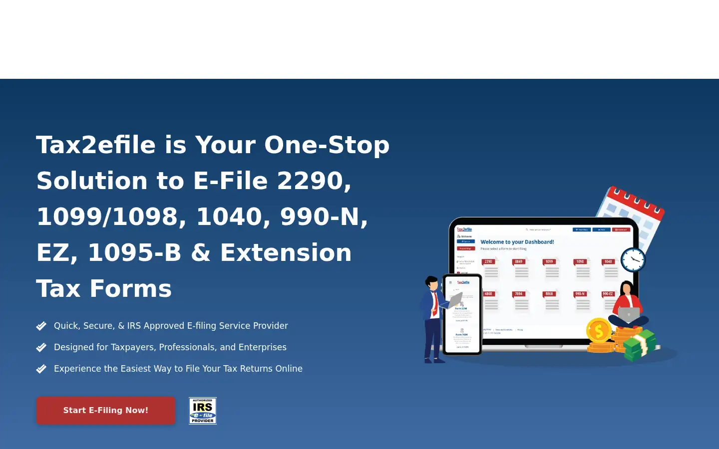 Screenshot of tax2efile.com