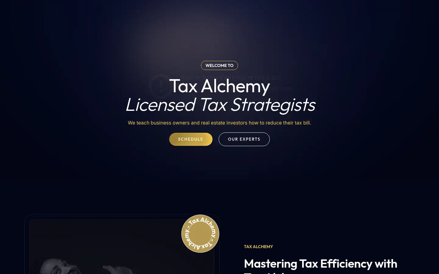 Screenshot of taxalchemy.com