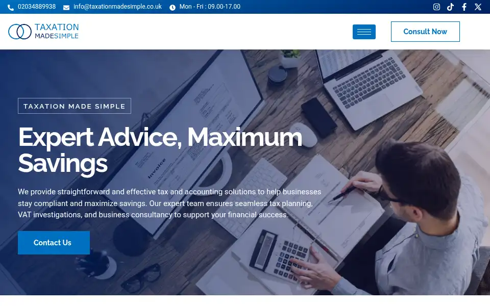 Screenshot of taxationmadesimple.co.uk