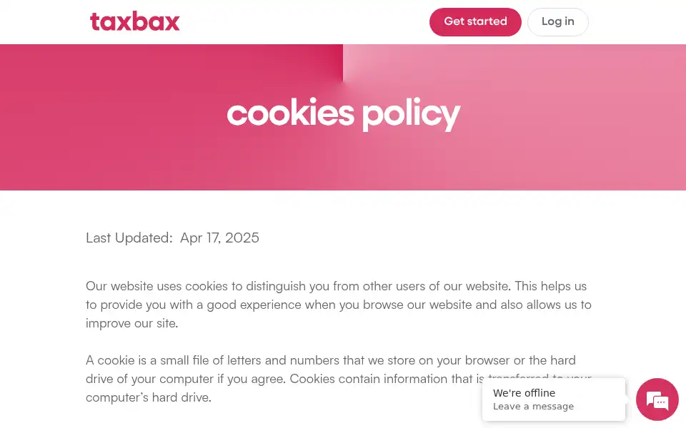 Screenshot of taxbax.co.uk