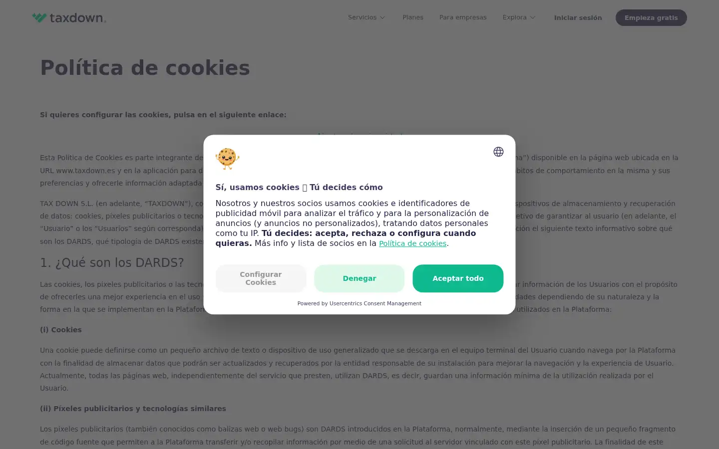 Screenshot of taxdown.es