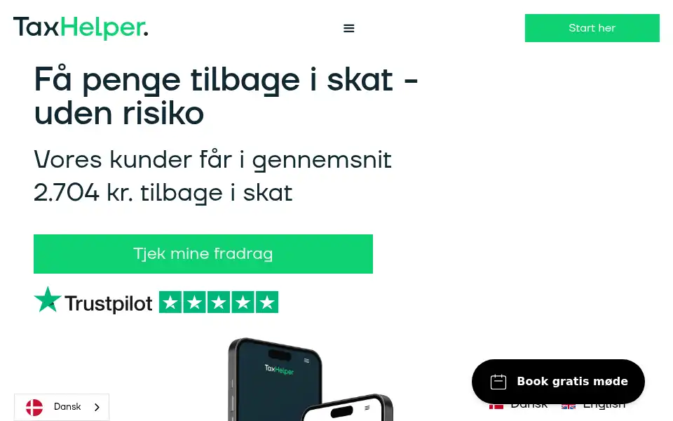 Screenshot of taxhelper.dk