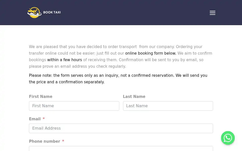 Screenshot of taxi-airport-ljubljana.com