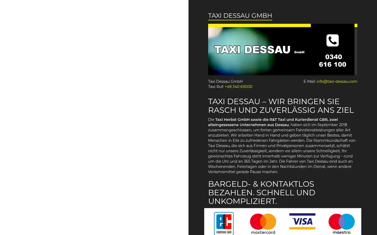 Screenshot of taxi-dessau.com